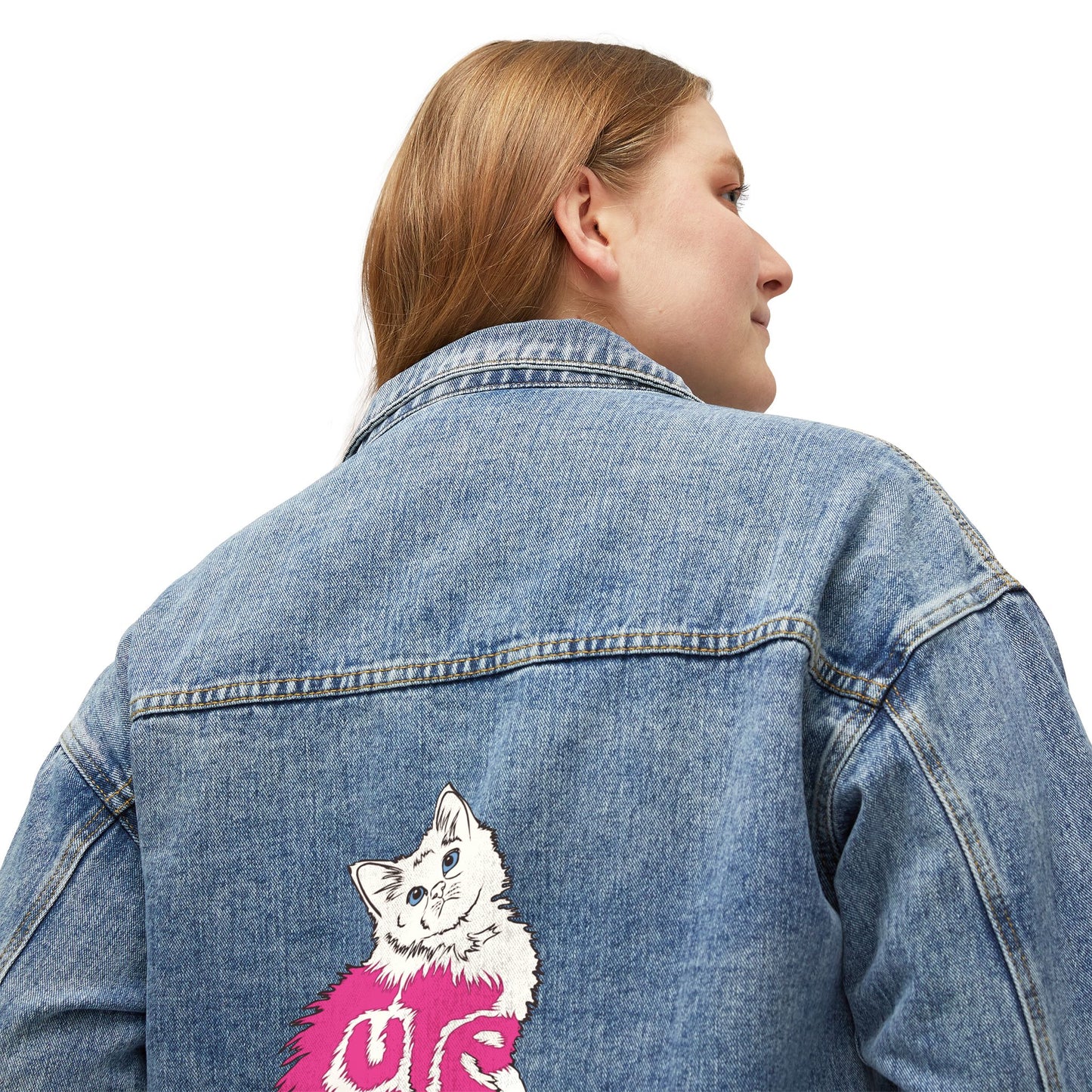 Cute Kitten (Women's Denim Jacket)