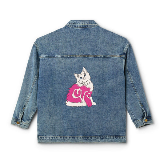 Cute Kitten (Women's Denim Jacket)