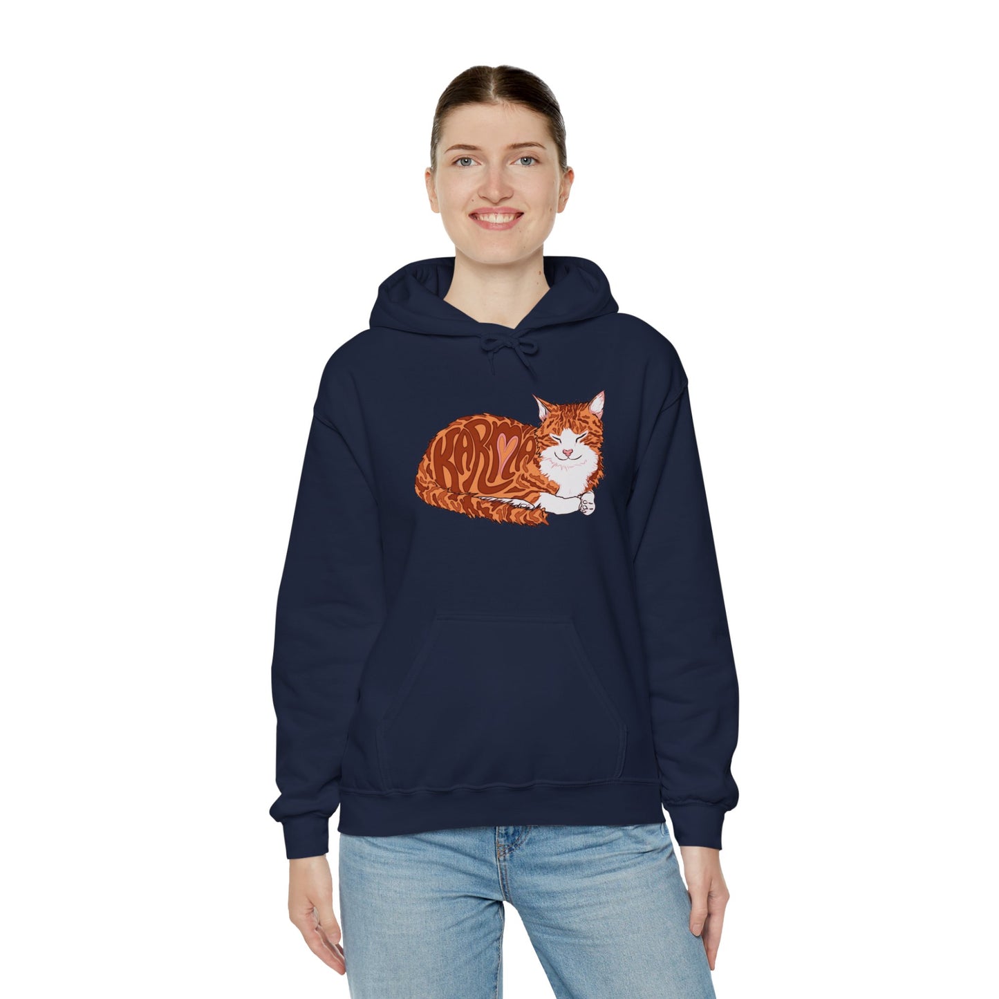 Karma Cat (Unisex Heavy Blend™ Hooded Sweatshirt)