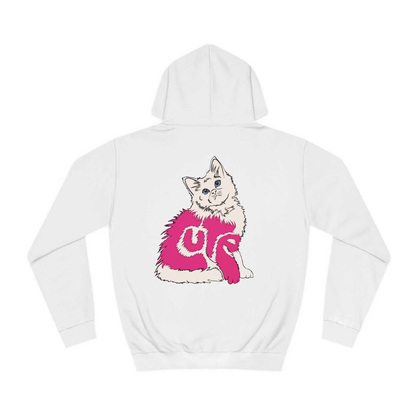 Cute Kitten - Backside (Unisex College Hoodie)
