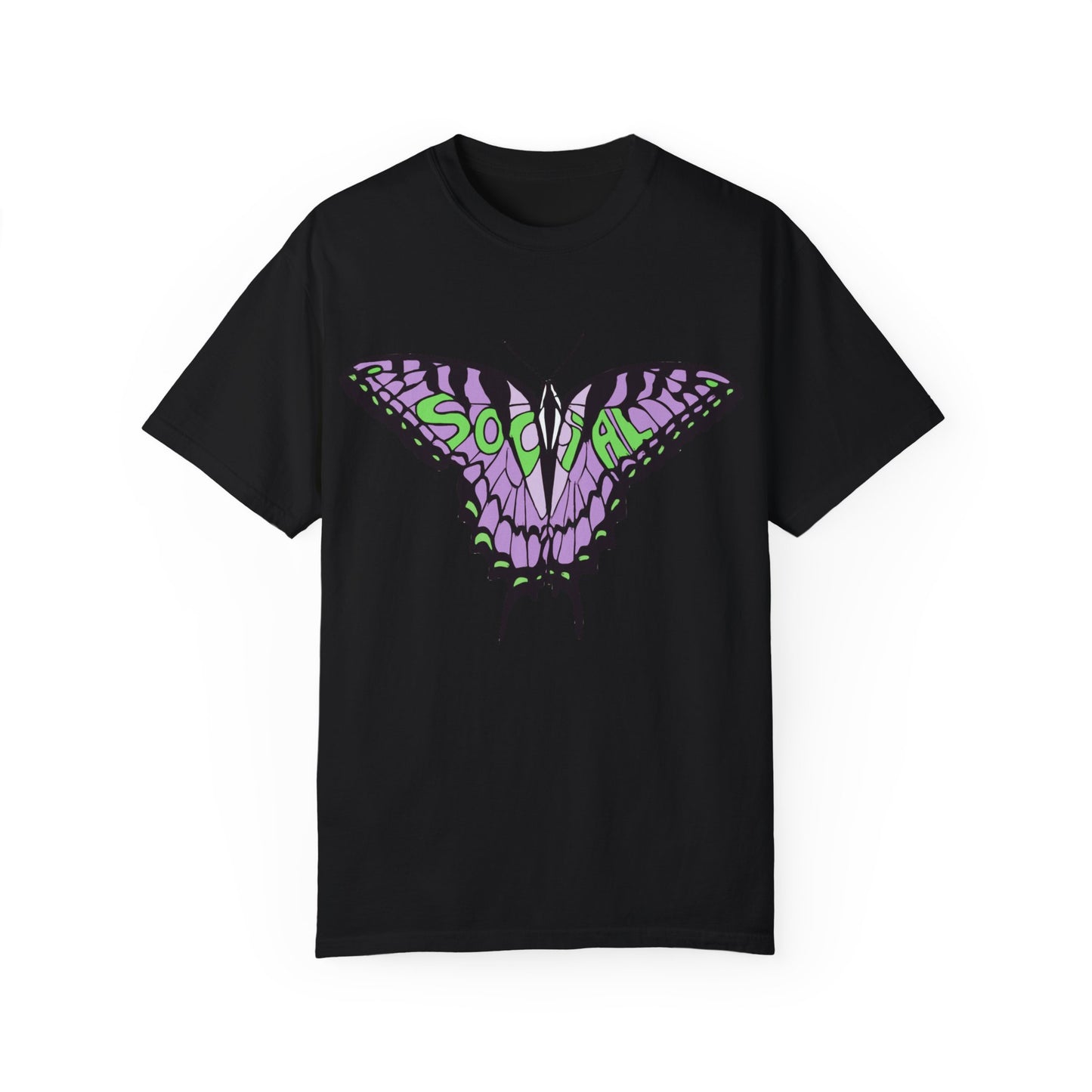 Socail Butterfly Green/Purple (Unisex Garment-Dyed T-shirt)