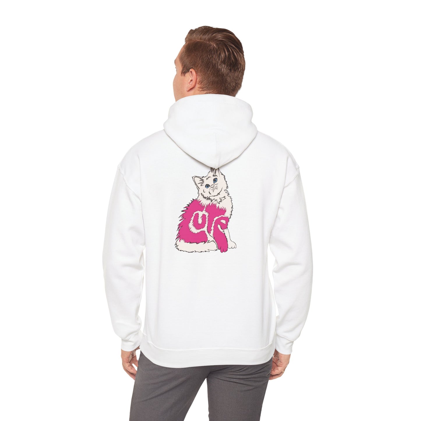 Cute Kitten (Unisex Heavy Blend™ Hooded Sweatshirt - Back Print)