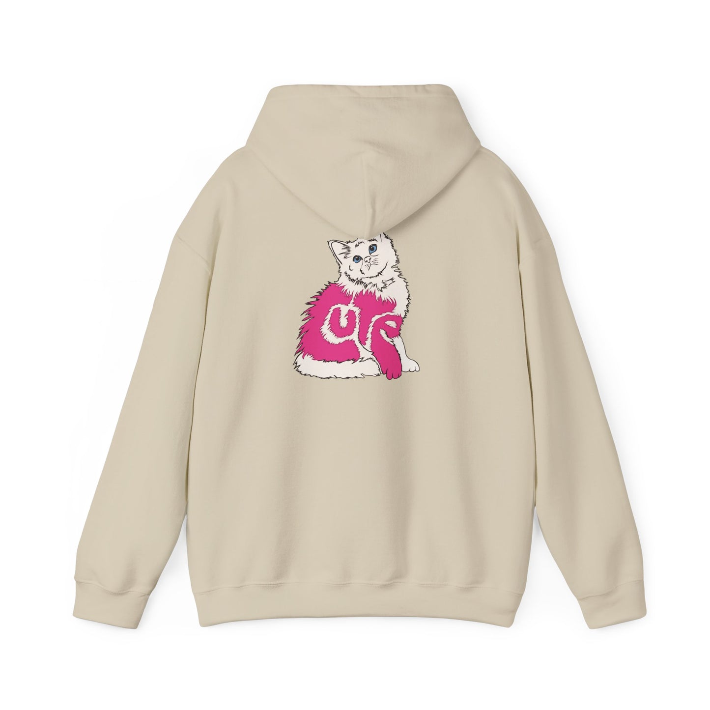 Cute Kitten (Unisex Heavy Blend™ Hooded Sweatshirt - Back Print)