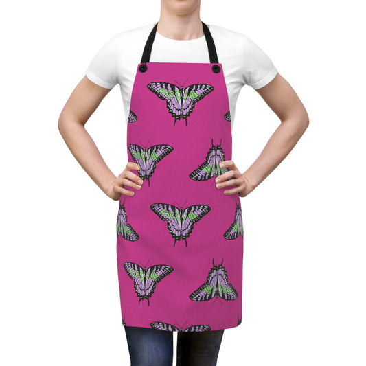 Social Butterfly Green/Purple (Apron)