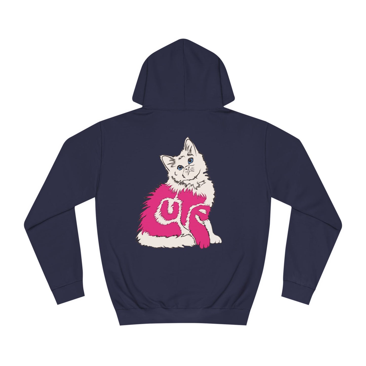 Cute Kitten - Backside (Unisex College Hoodie)