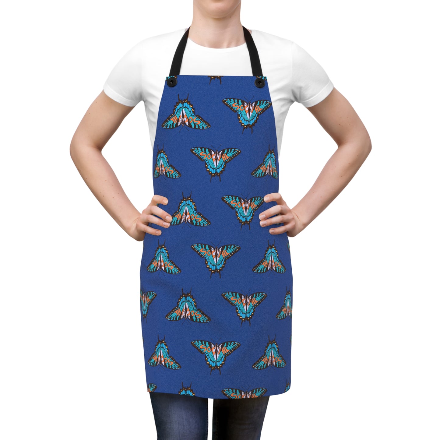 Social Butterfly Blue/Orange (Apron )