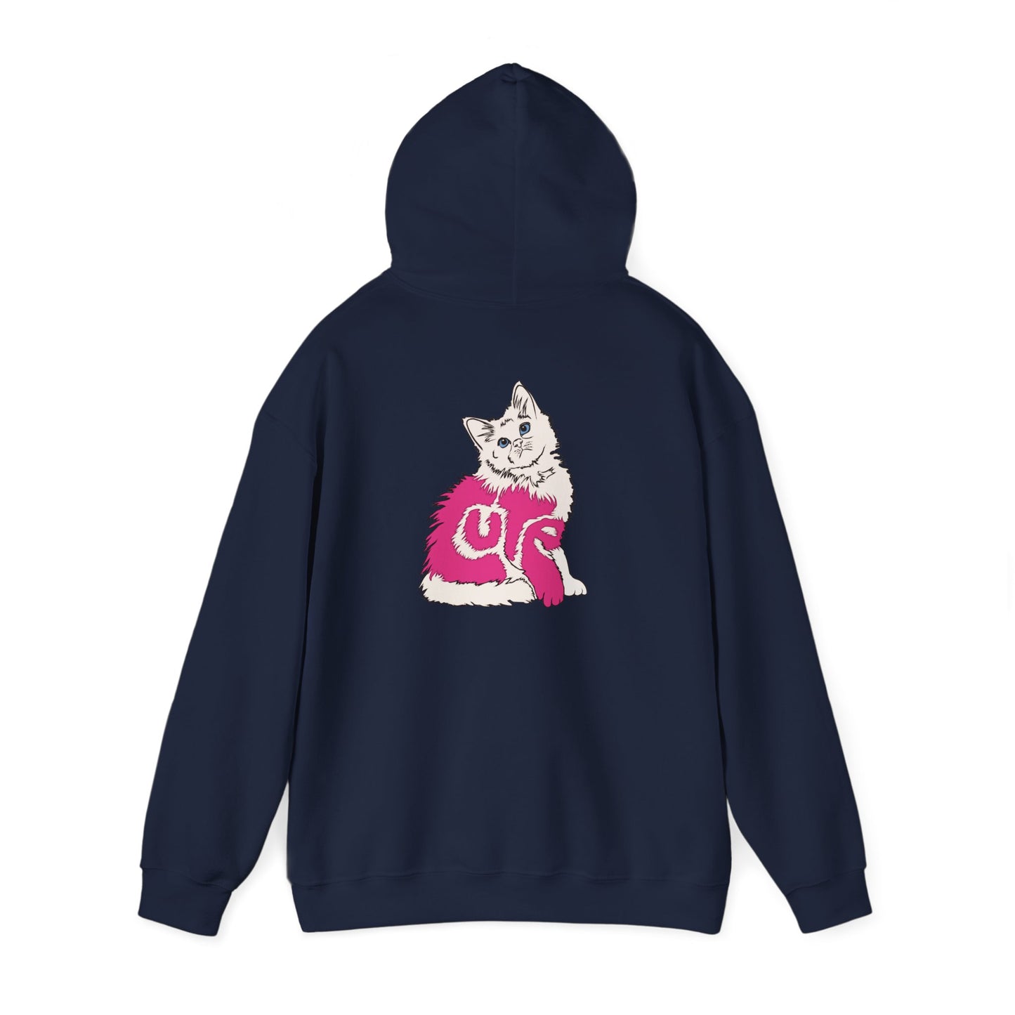 Cute Kitten (Unisex Heavy Blend™ Hooded Sweatshirt - Back Print)