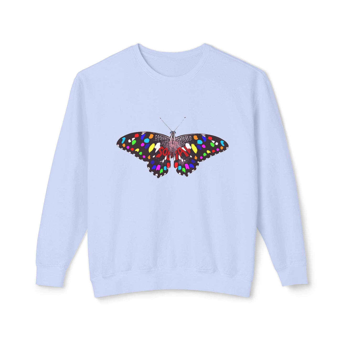 Socail Butterfly-multi (Unisex Lightweight Crewneck Sweatshirt)