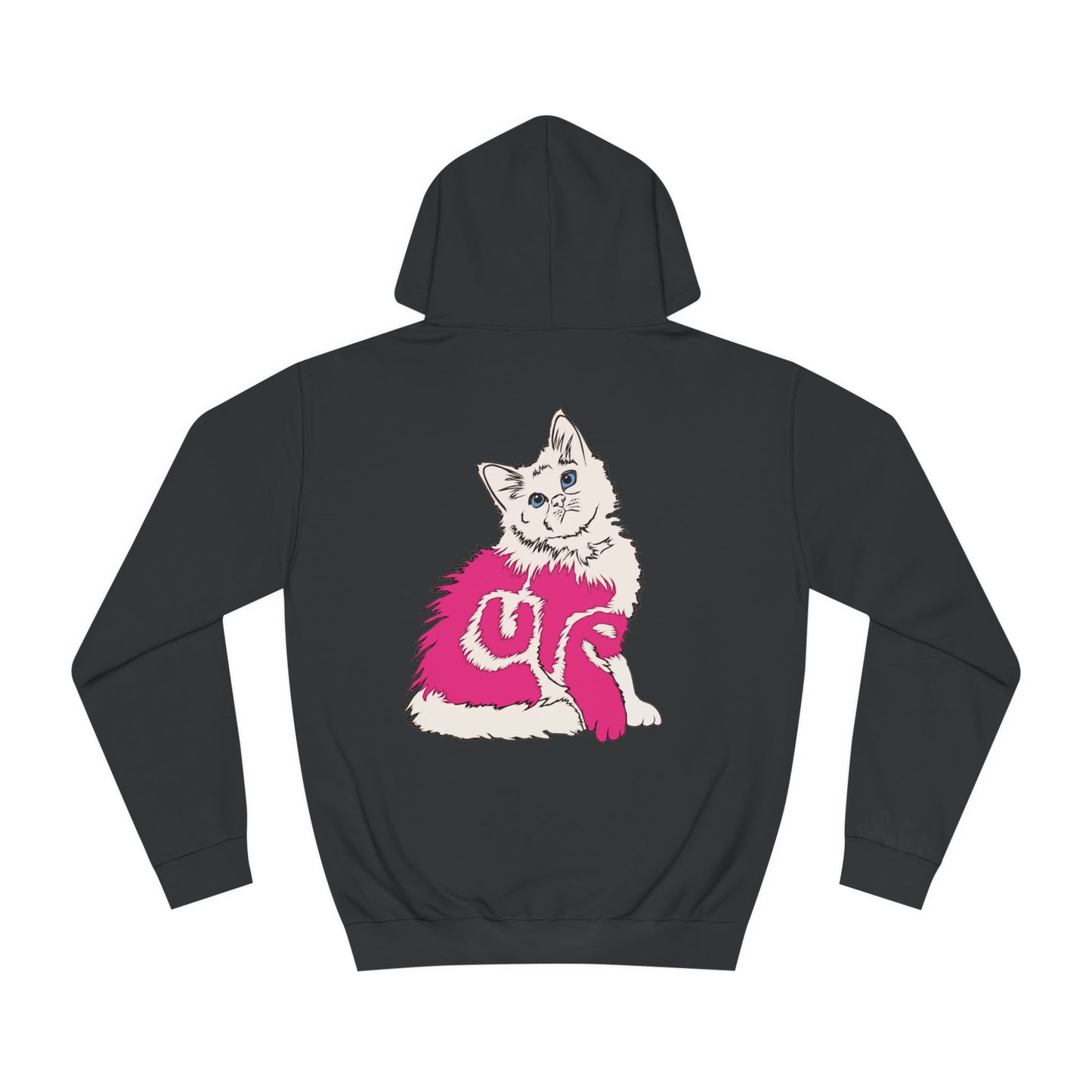 Cute Kitten - Backside (Unisex College Hoodie)