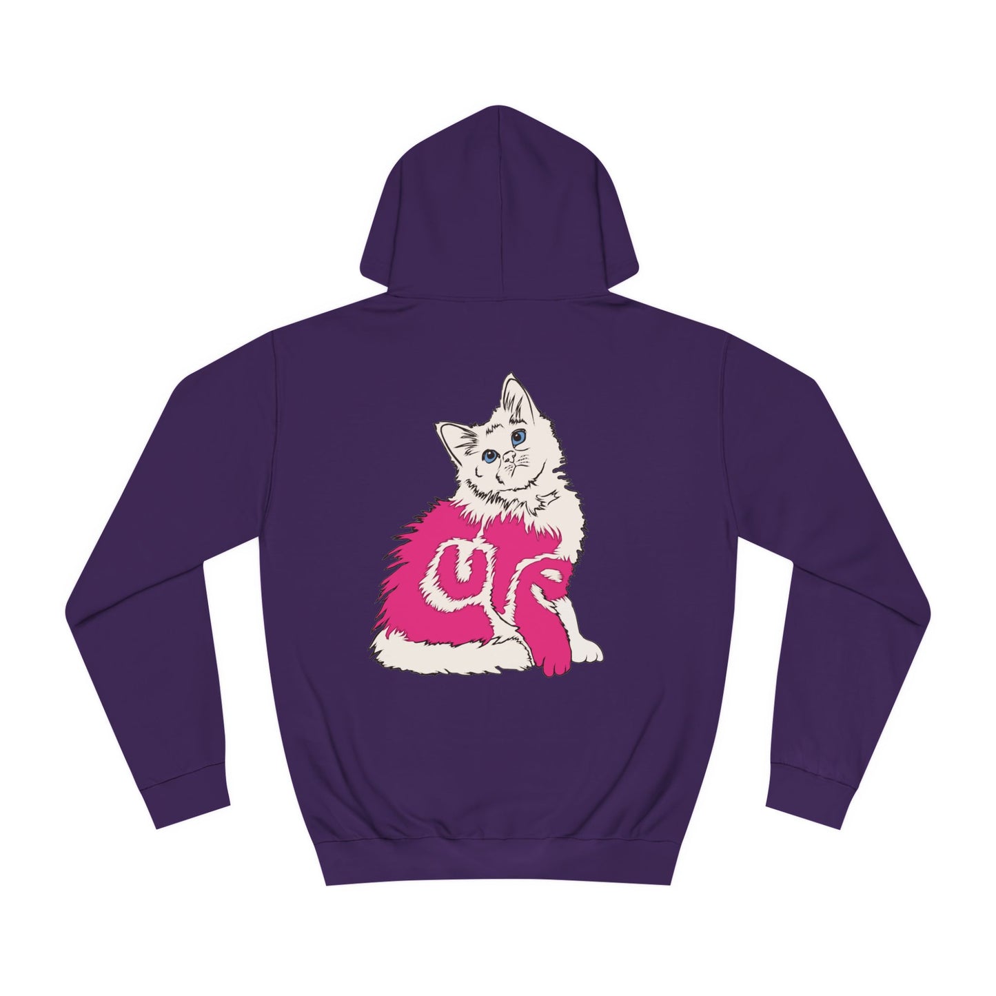 Cute Kitten - Backside (Unisex College Hoodie)