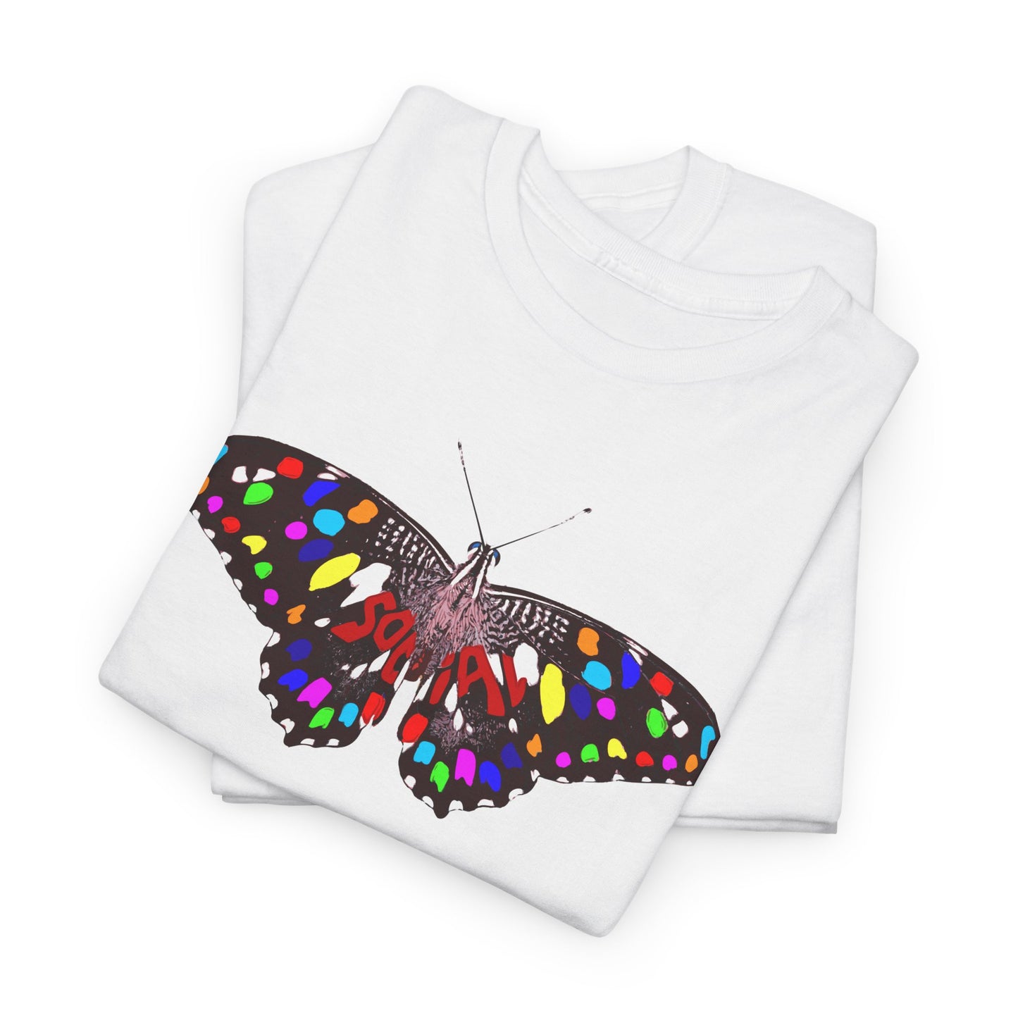 Social Butterfly Multi (Unisex Heavy Cotton Tee)