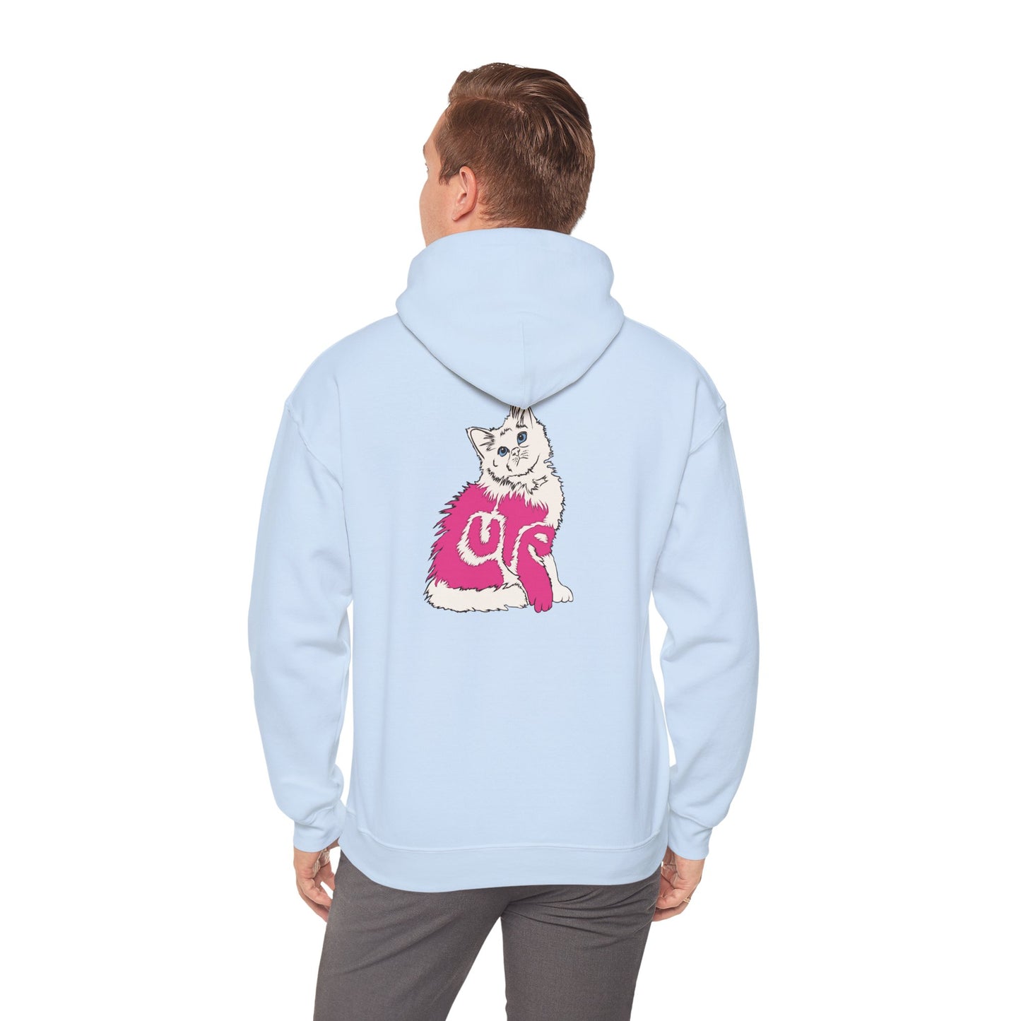 Cute Kitten (Unisex Heavy Blend™ Hooded Sweatshirt - Back Print)