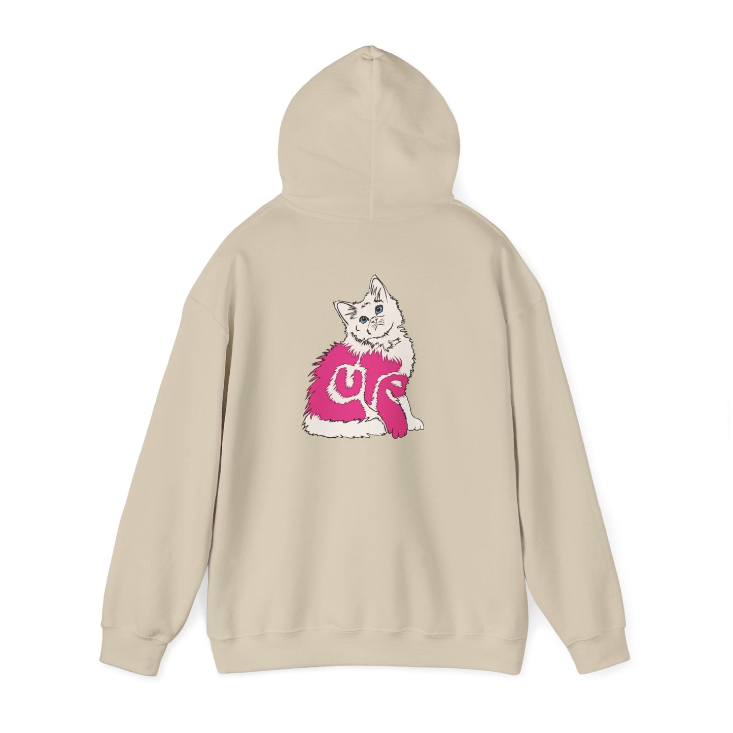 Cute Kitten (Unisex Heavy Blend™ Hooded Sweatshirt - Back Print)