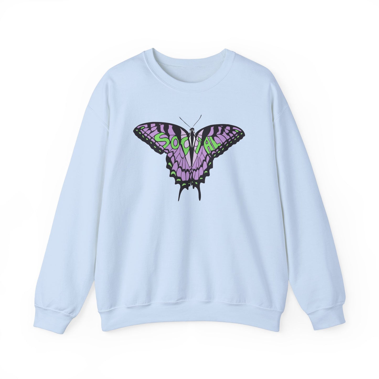Social Butterfly Purple/green (Unisex Heavy Blend™ Crewneck Sweatshirt)