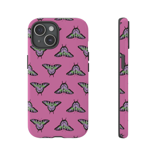 Social Butterfly Green/Purple (Pink - repeating -Tough Case)