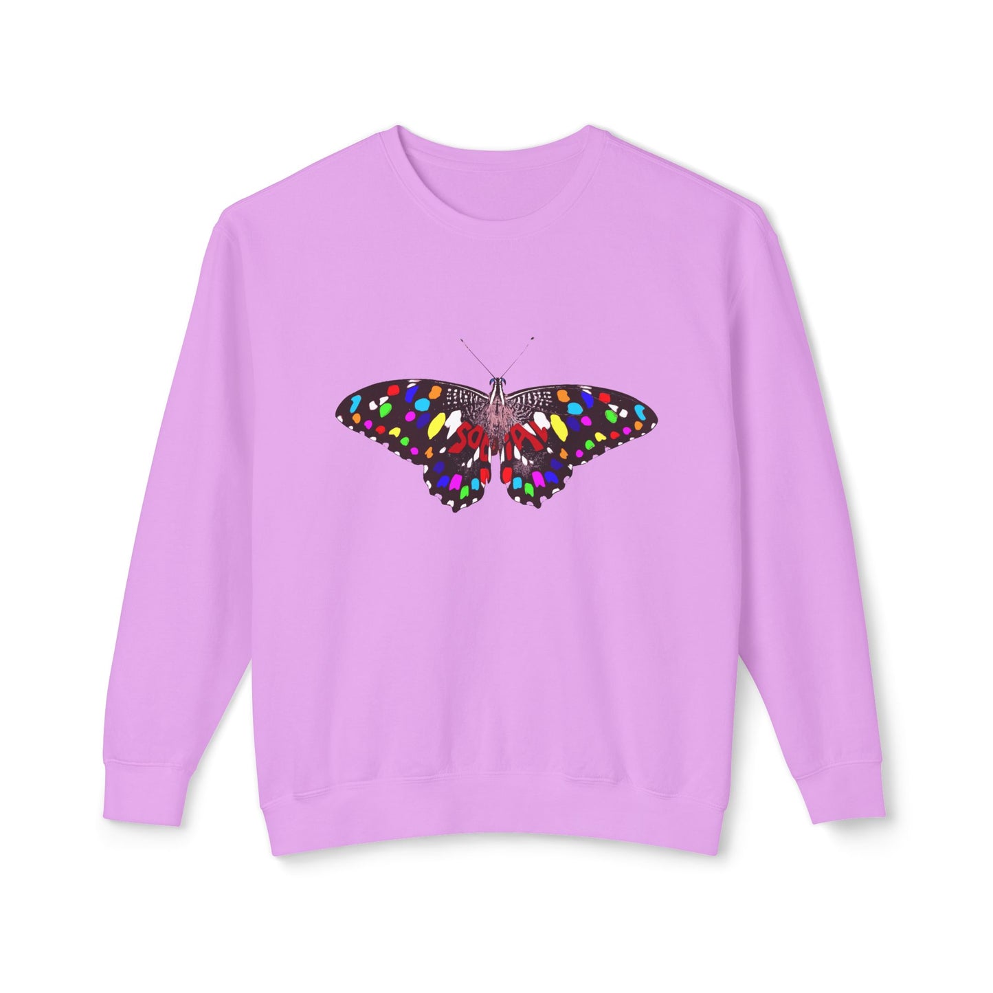 Socail Butterfly-multi (Unisex Lightweight Crewneck Sweatshirt)