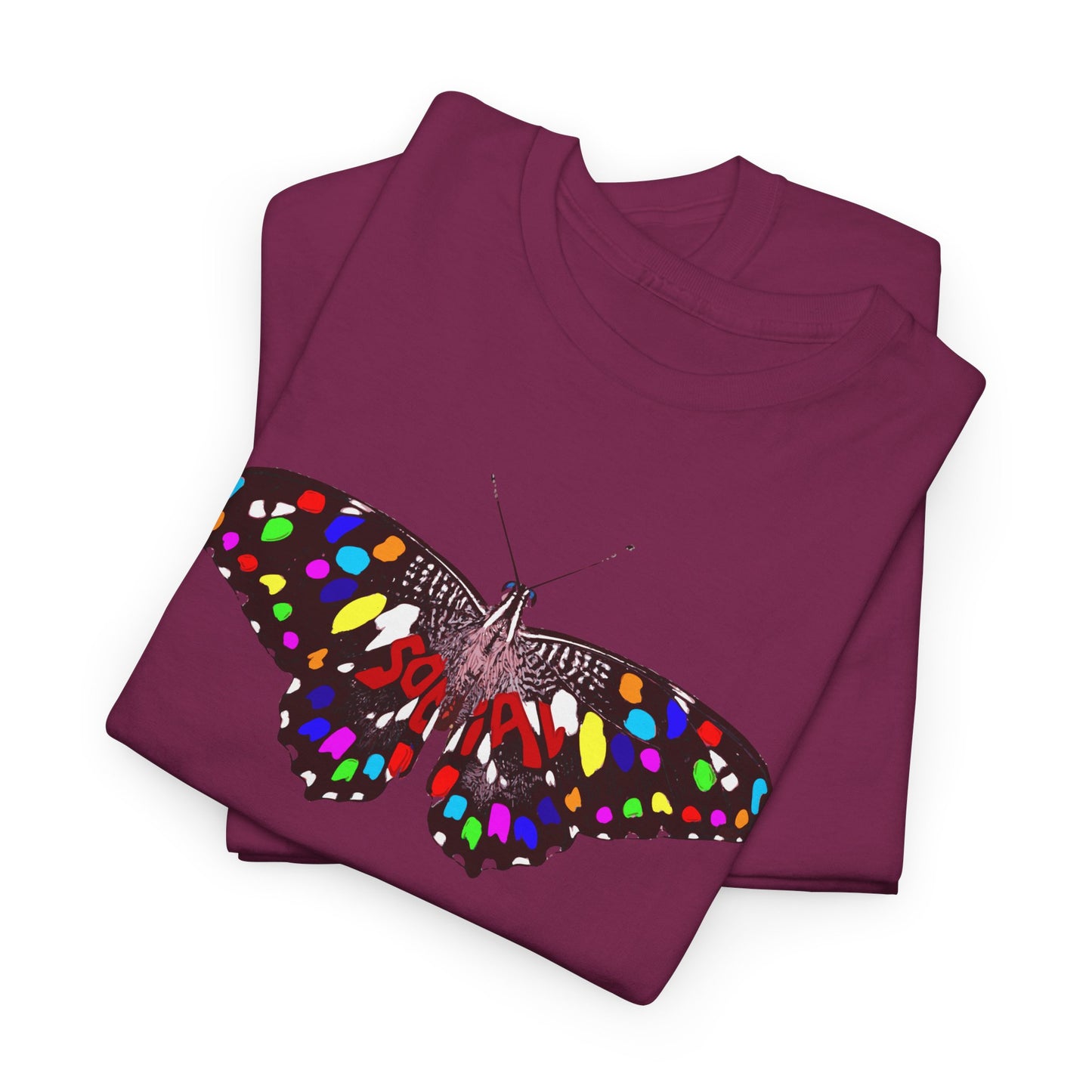 Social Butterfly Multi (Unisex Heavy Cotton Tee)