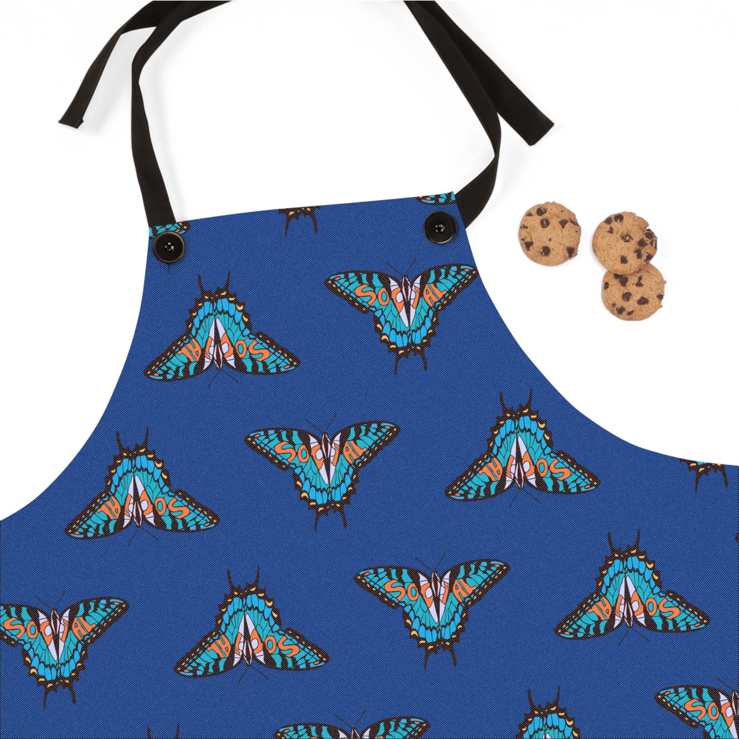 Social Butterfly Blue/Orange (Apron )