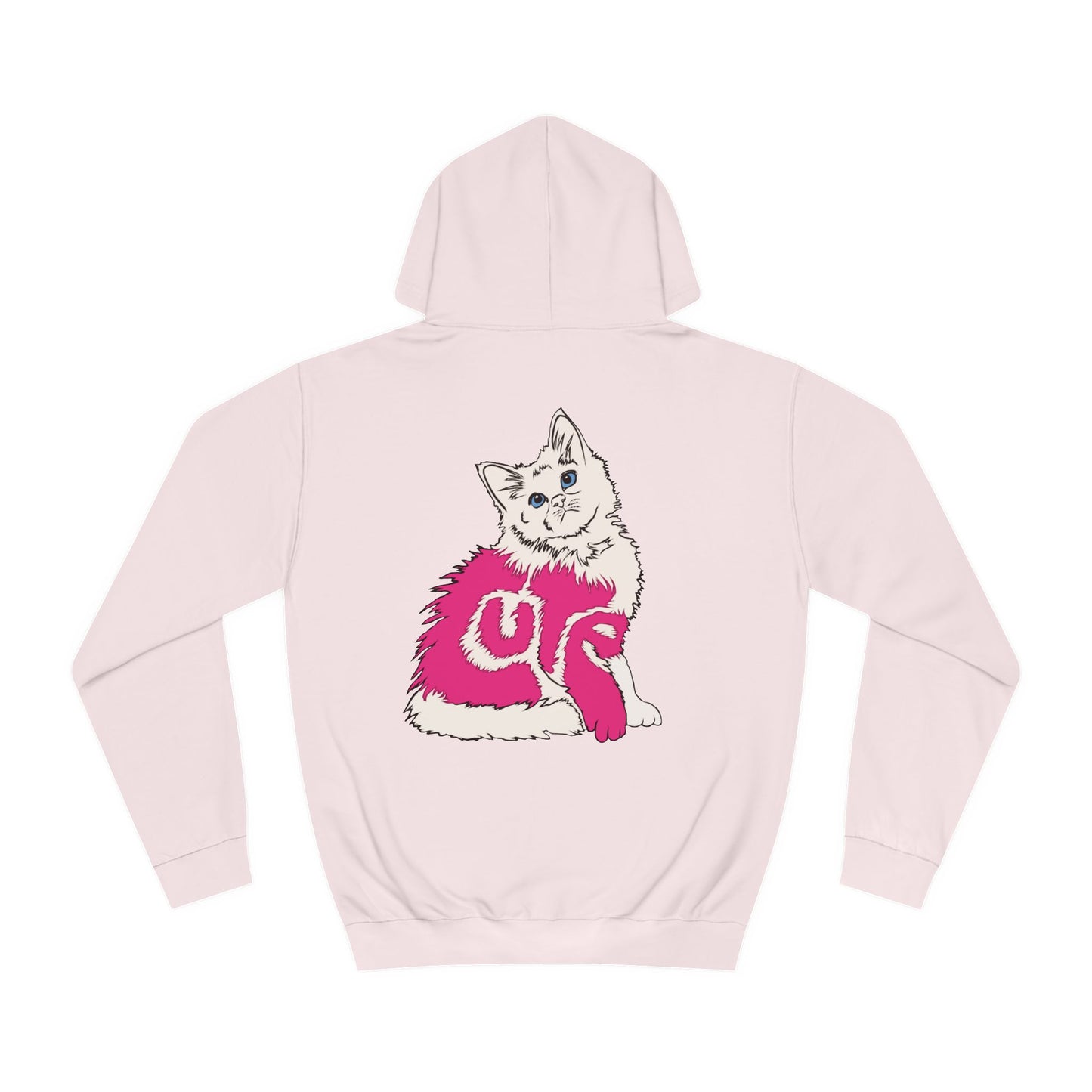Cute Kitten - Backside (Unisex College Hoodie)