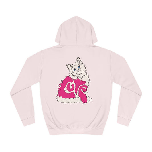 Cute Kitten - Backside (Unisex College Hoodie)