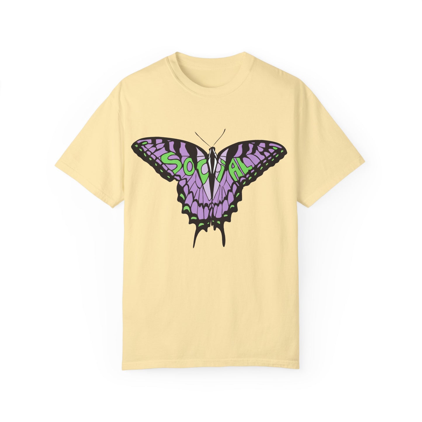 Socail Butterfly Green/Purple (Unisex Garment-Dyed T-shirt)