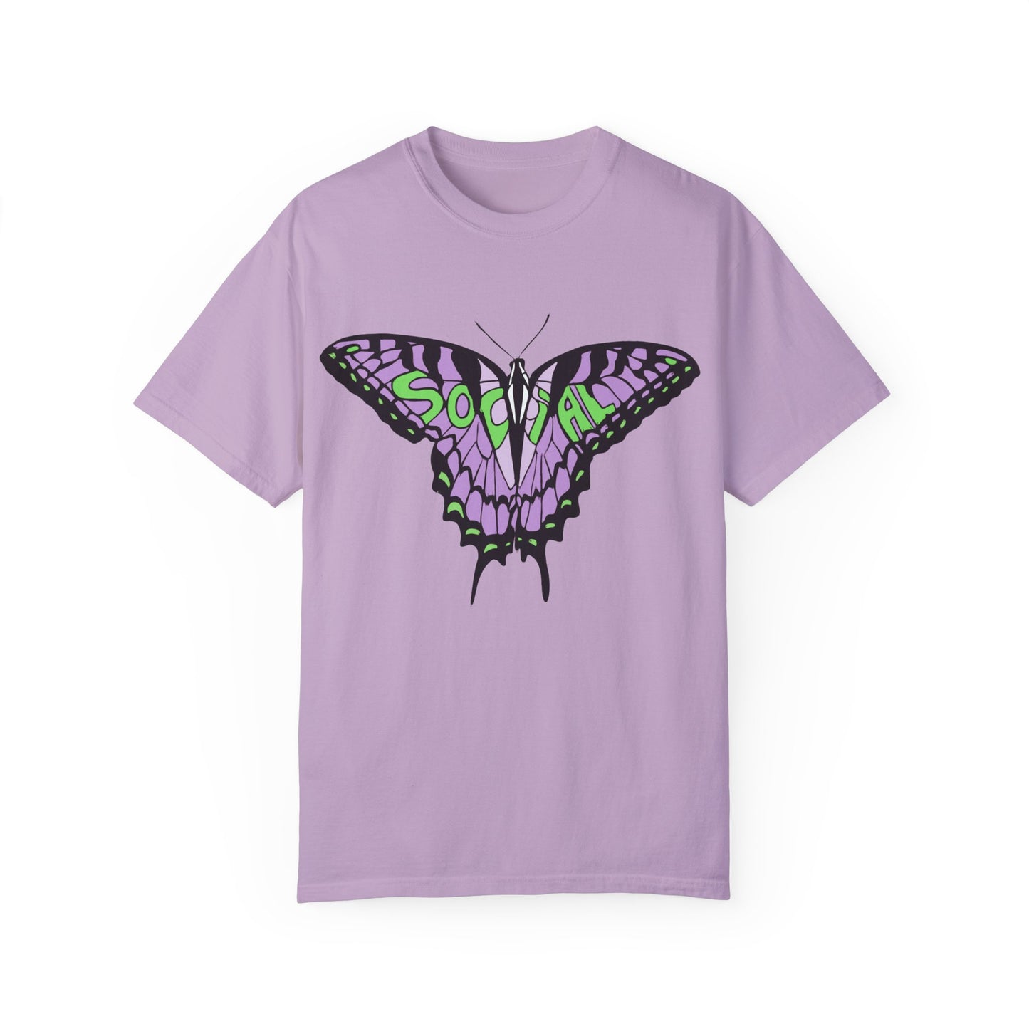 Socail Butterfly Green/Purple (Unisex Garment-Dyed T-shirt)