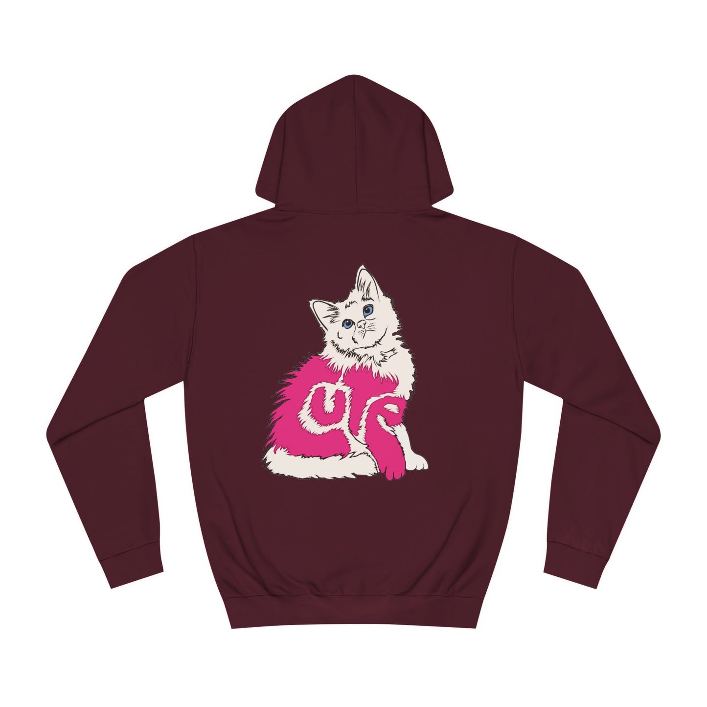 Cute Kitten - Backside (Unisex College Hoodie)