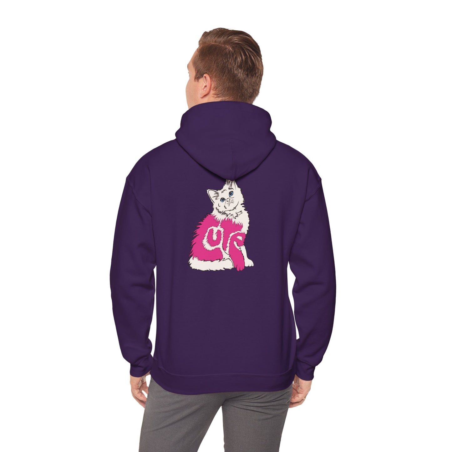 Cute Kitten (Unisex Heavy Blend™ Hooded Sweatshirt - Back Print)