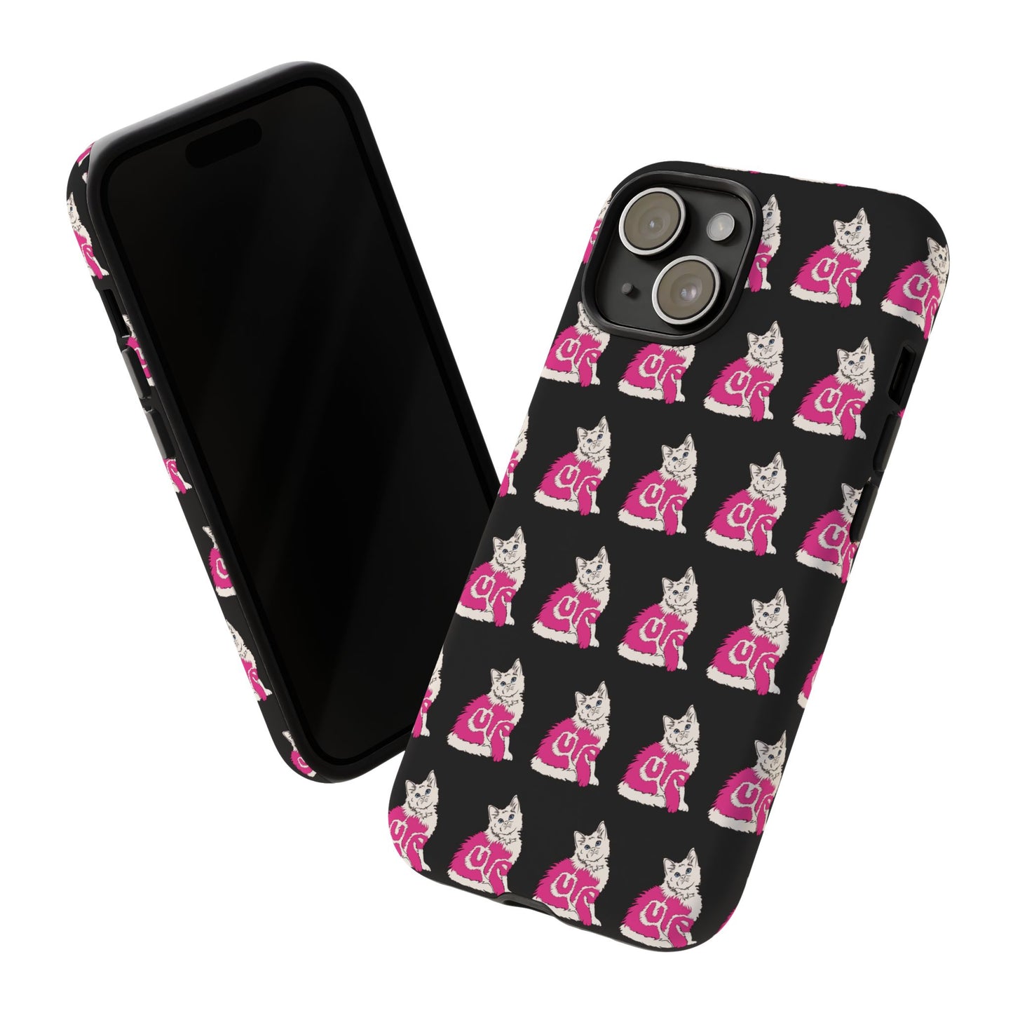 Cute Kitten (Black - repeating-Tough Cases)