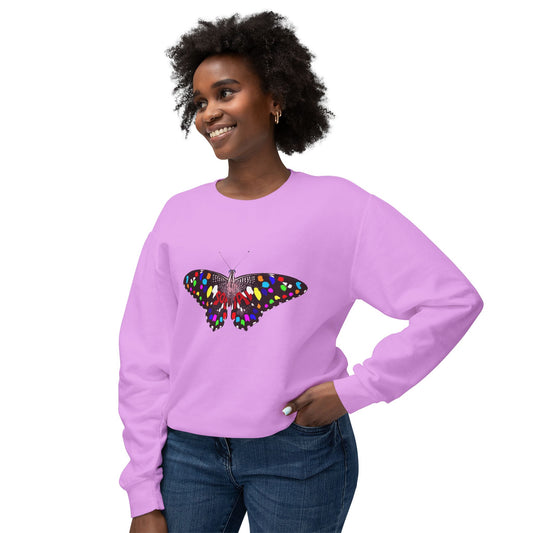 Socail Butterfly-multi (Unisex Lightweight Crewneck Sweatshirt)