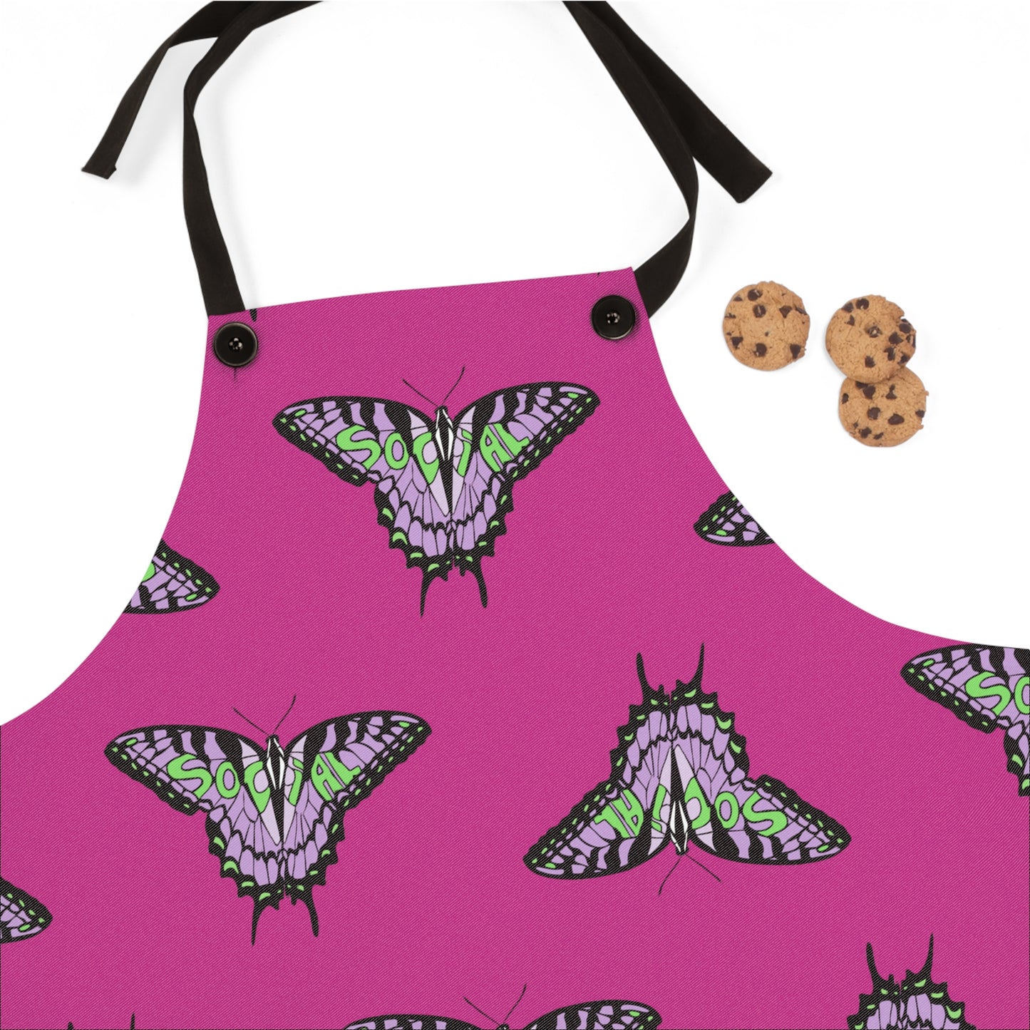 Social Butterfly Green/Purple (Apron)