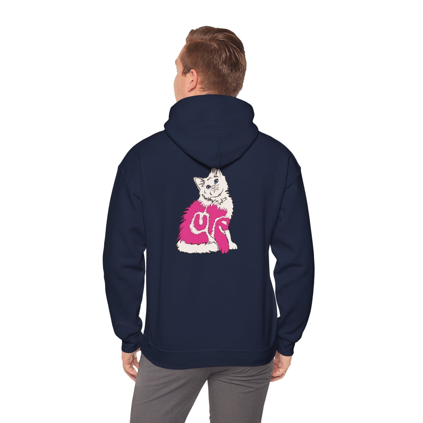 Cute Kitten (Unisex Heavy Blend™ Hooded Sweatshirt - Back Print)