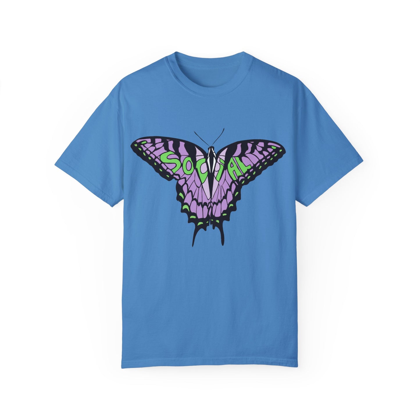 Socail Butterfly Green/Purple (Unisex Garment-Dyed T-shirt)