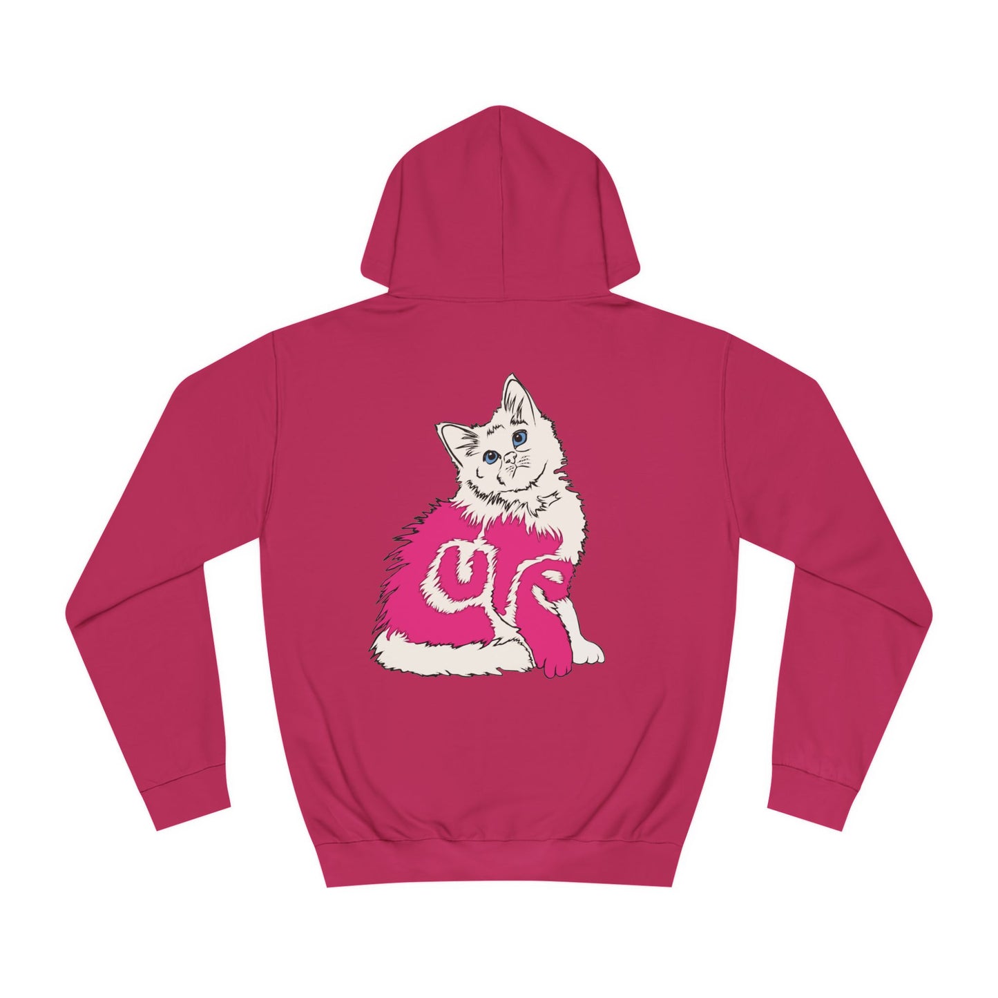 Cute Kitten - Backside (Unisex College Hoodie)