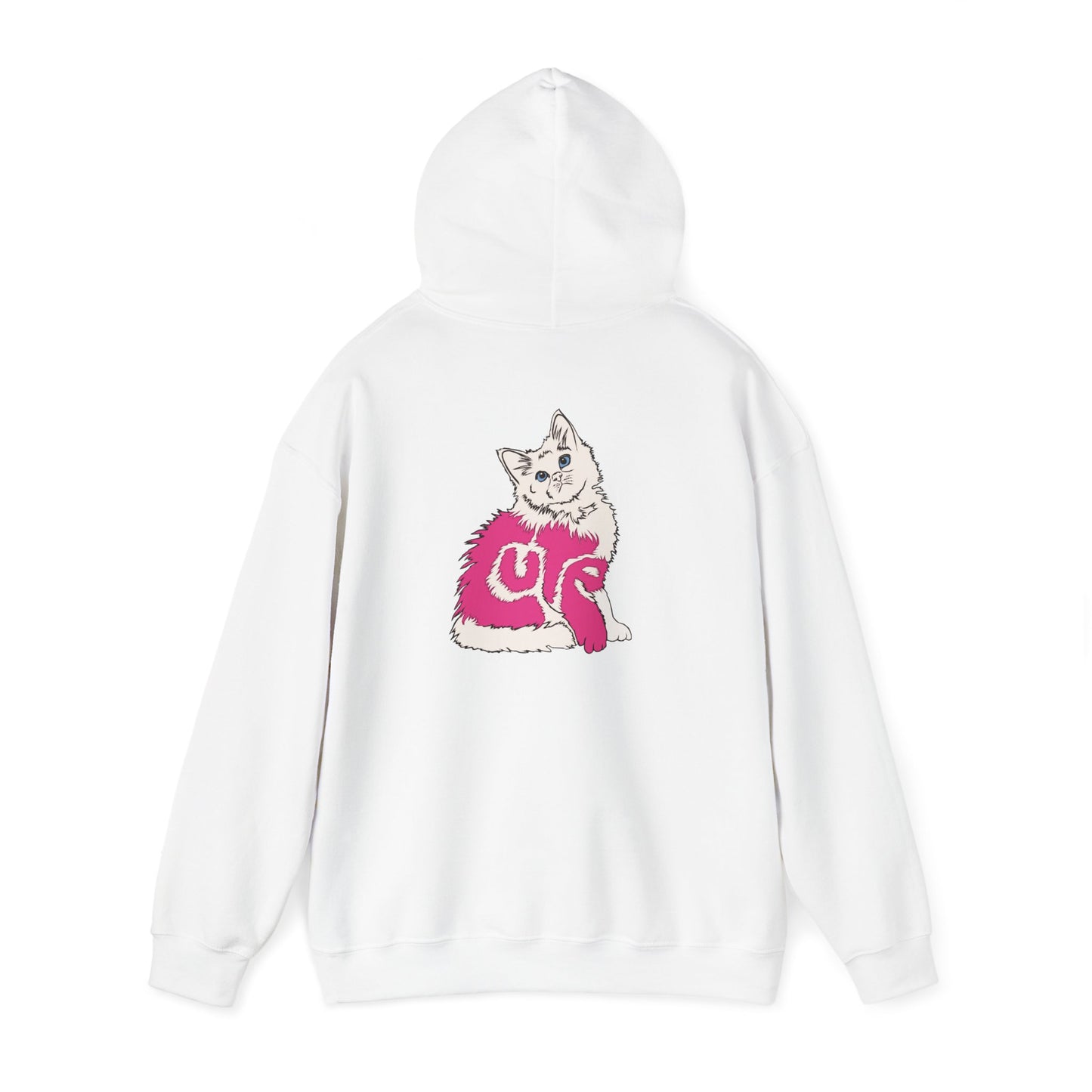 Cute Kitten (Unisex Heavy Blend™ Hooded Sweatshirt - Back Print)