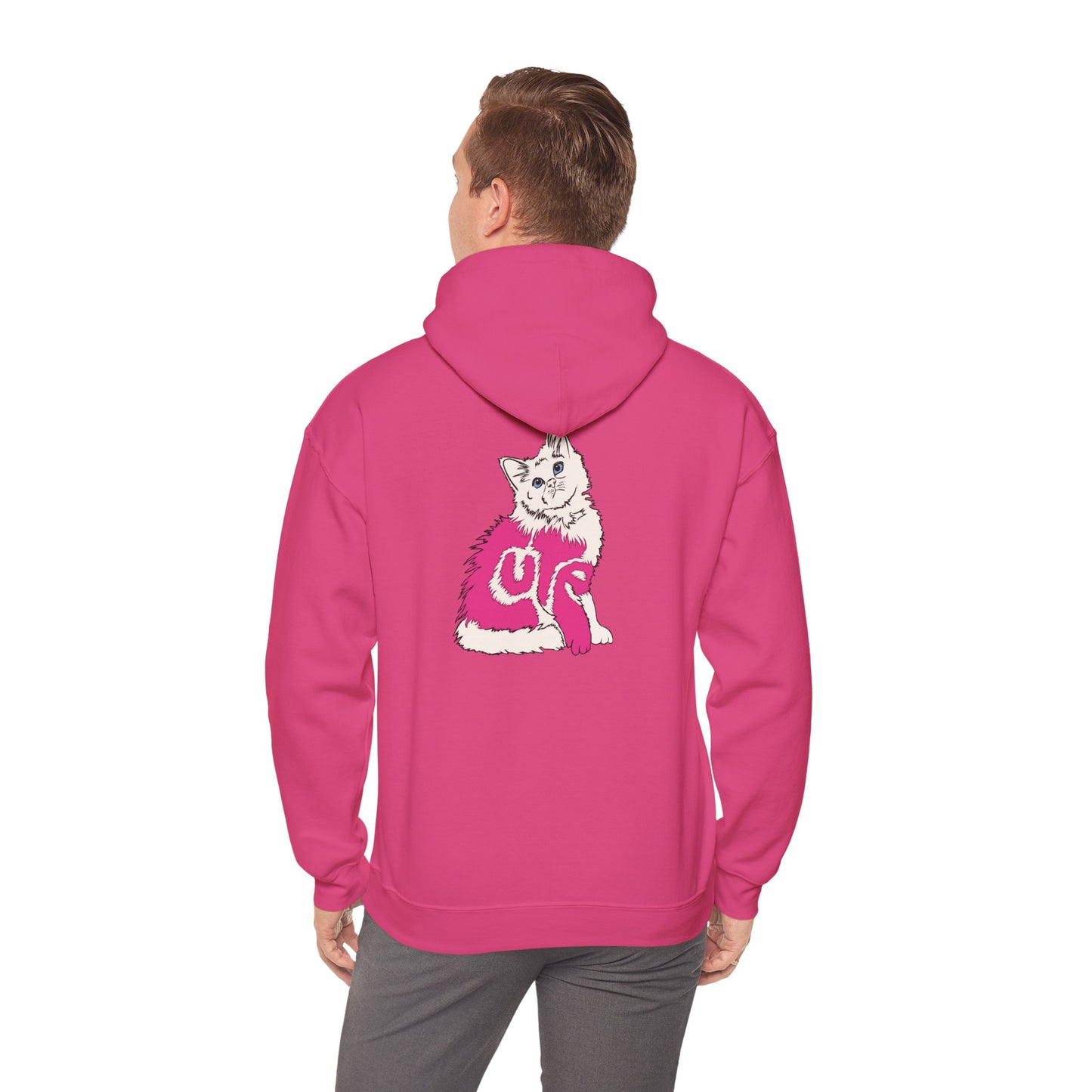 Cute Kitten (Unisex Heavy Blend™ Hooded Sweatshirt - Back Print)